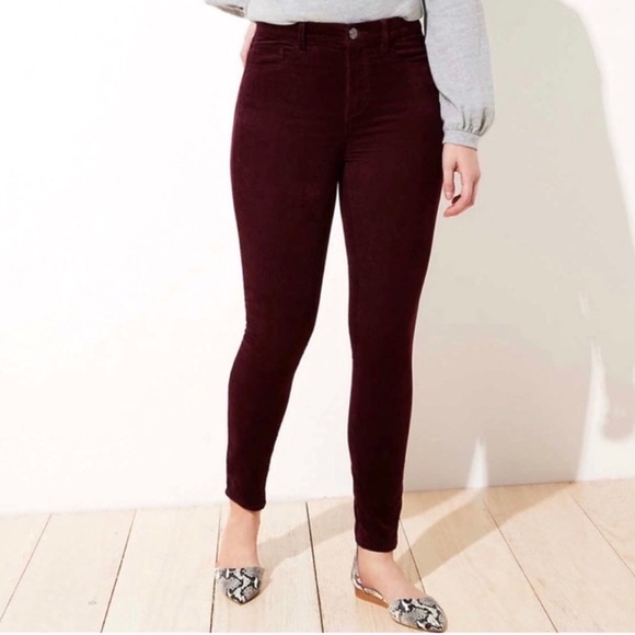 LOFT Pants - Ann Taylor Loft Plum Curvy Skinny Corduroys Pants